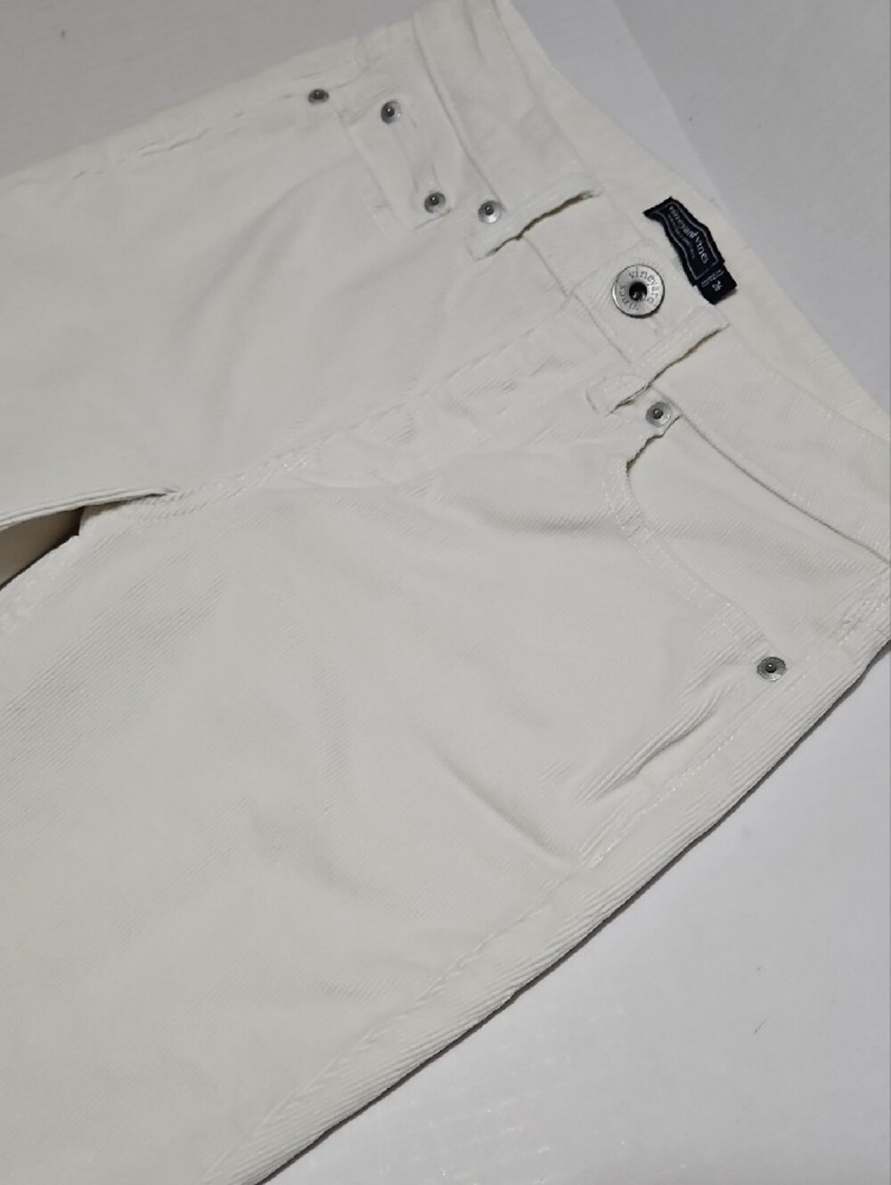 Vineyard Vines Light Cream Straight-Leg Corduroy Jeans Size 26